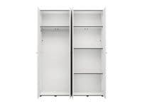 Nevis White Narrow 4 Door Space-Saving 155cm Wardrobe - 11014951
