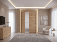 Cellini White Gloss Free Standing Sliding Wardrobe - FurnitureFactor