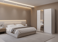 Cellini White Gloss Free Standing Sliding Wardrobe - FurnitureFactor