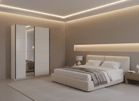 Cellini White Gloss Free Standing Sliding Wardrobe - FurnitureFactor