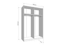 Cellini White Gloss Free Standing Sliding Wardrobe - FurnitureFactor