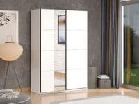 Cellini White Gloss Free Standing Sliding Wardrobe - FurnitureFactor