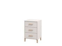 Novara Cashmere Taupe And Artisan Oak Effect 3 Drawer Bedside Table 11013698