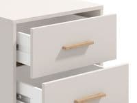 Novara Cashmere Taupe And Artisan Oak Effect 3 Drawer Bedside Table 11013698