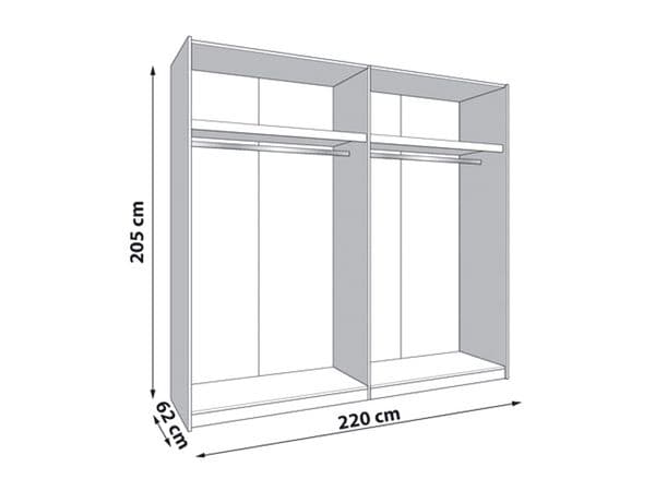 Novara Cashmere Taupe And Artisan Oak Effect Large Mirrored Sliding Door Wardrobe 220cm 11013694
