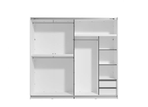 Novara Cashmere Taupe And Artisan Oak Effect Large Mirrored Sliding Door Wardrobe 220cm 11013694