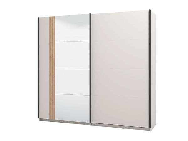 Novara Cashmere Taupe And Artisan Oak Effect Large Mirrored Sliding Door Wardrobe 220cm 11013694
