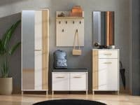 Novara Cashmere Taupe And Artisan Oak Effect Slim Narrow Shallow Depth Wardrobe  59.5cm- 11013554 RZ
