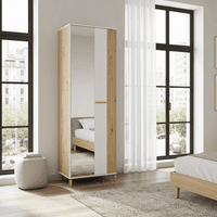 Novara Cashmere Taupe And Artisan Oak Effect Slim Narrow Shallow Depth Wardrobe  59.5cm- 11013554 RZ