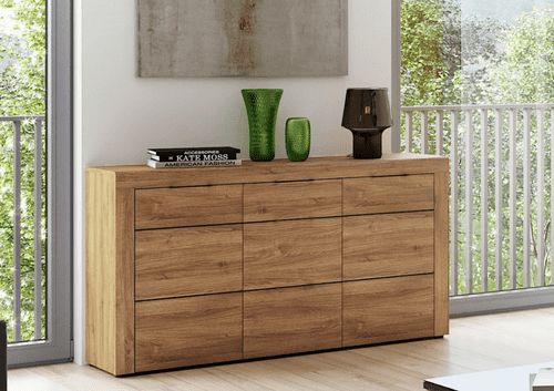 Oakli Large Oak Effect Sideboard With 3 Drawers K45