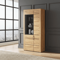 Oakli Modern Large Oak Display Cabinet SALE at FurnitureFactor