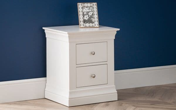 Oldenburg White Lacquered 2 Drawer Bedside 24JB273