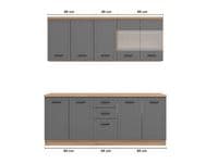 Oliver 200cm Graphite Grey Kitchen Units - 11012183