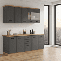 Oliver 200cm Graphite Grey Kitchen Units - 11012183