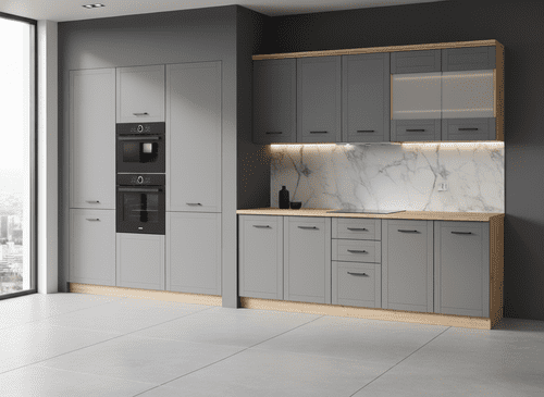 Oliver 200cm Graphite Grey Kitchen Units - 11012183