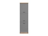Oliver Grey And Oak Effect Tall 60cm 3 Door Kitchen Larder Unit Pantry Cupboard - 11012281