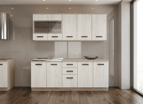 Oliver White Oak Effect Kitchen Cupboards Storage Units - 11008675