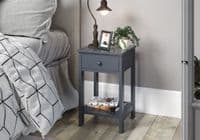 Options Blue Shaker, 1 Drawer Petite Bedside Cabinet BSB409 CP