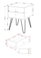 Options White Telford & Metal 2 Drawer Bedside Cabinet BS710 CP