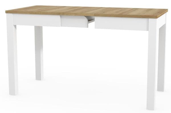 Orion White and Oak Effect Extendable Extending Dining Table - SZY-ORION03