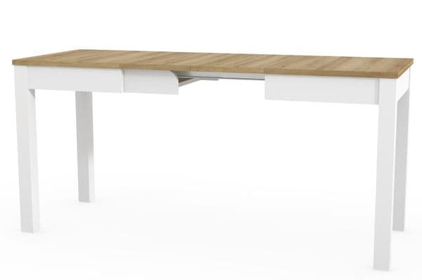 Orion White and Oak Effect Extendable Extending Dining Table - SZY-ORION03