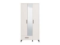 Orkney White 3 Door Tall Shallow Depth Mirrored Wardrobe for Small Spaces - 11014281 RZ