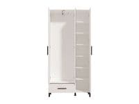 Orkney White 3 Door Tall Shallow Depth Mirrored Wardrobe for Small Spaces - 11014281 RZ