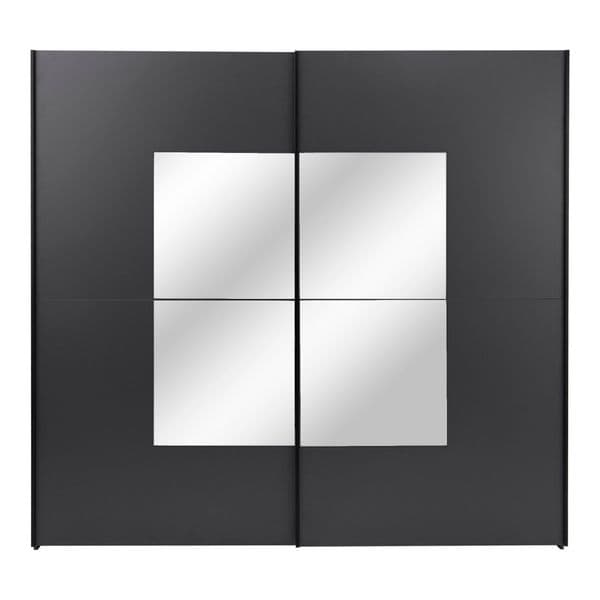 Orlando Grey Large 219cm Mirrored Sliding Door Wardrobe - 8XGGA102