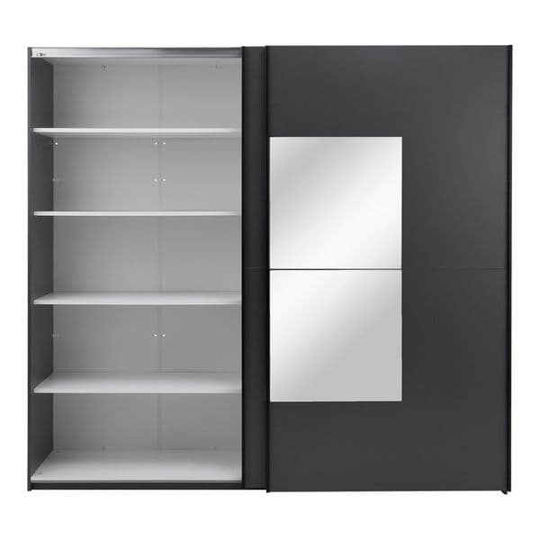Orlando Grey Large 219cm Mirrored Sliding Door Wardrobe - 8XGGA102