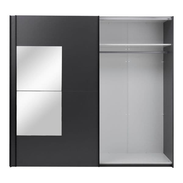 Orlando Grey Large 219cm Mirrored Sliding Door Wardrobe - 8XGGA102