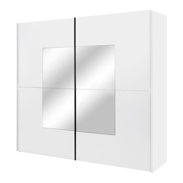 Orlando White Large 219cm Mirrored Sliding Door Wardrobe - 8XIKA202