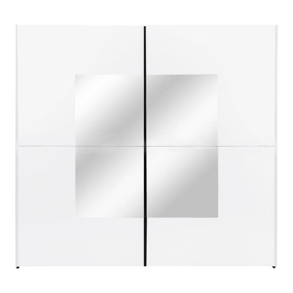 Orlando White Large 219cm Mirrored Sliding Door Wardrobe - 8XIKA202