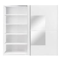 Orlando White Large 219cm Mirrored Sliding Door Wardrobe - 8XIKA202