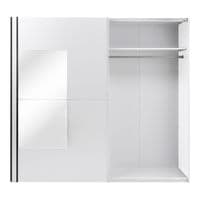 Orlando White Large 219cm Mirrored Sliding Door Wardrobe - 8XIKA202