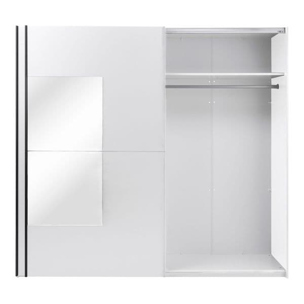 Orlando White Large 219cm Mirrored Sliding Door Wardrobe - 8XIKA202