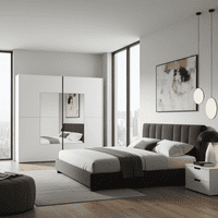 Orlando White Large 219cm Mirrored Sliding Door Wardrobe - 8XIKA202