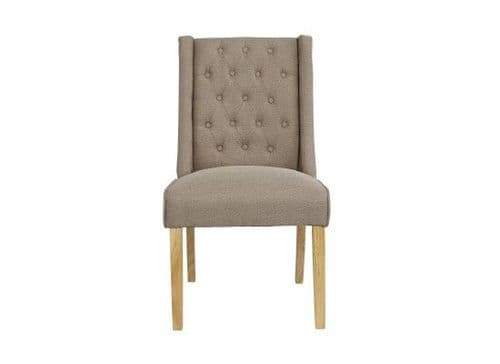 Orleans Beige Fabric Set Of 2 Wing Dining Chairs 17LD462