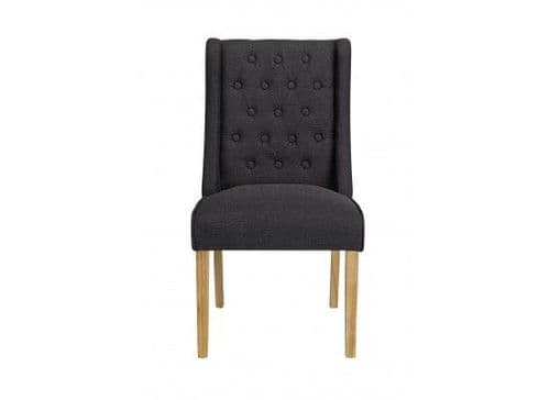 Orleans Charcoal Fabric Set Of 2 Wing Dining Chairs 17LD462