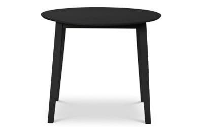 Ourense Black Lacquered Finish Drop Leaf Round Dining Table 24JB291