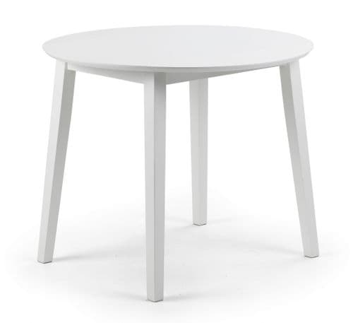 Ourense White Lacquered Finish Drop Leaf Round Dining Table JB158