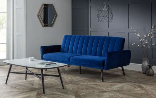 Palma Blue Velvet Sofa Bed 22JB05