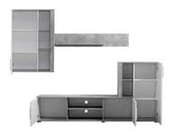 Parma Concrete Grey Effect And White Entertaiment Media Centre Wall TV Cabinet - 11008782 S/O