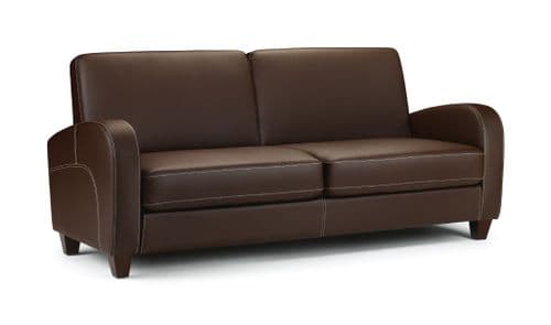 Pavia Chestnut Faux Leather 3 Seater Sofa JB573