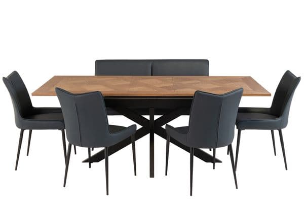 Payton 160cm Medium Oak Veneer Extending Dining Table (+40cm) - Online Outlet