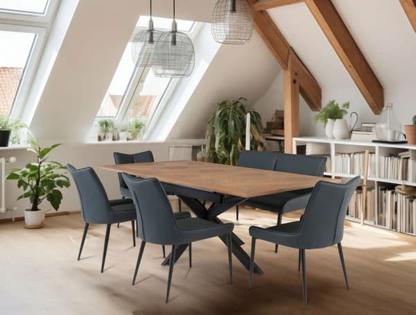Payton 160cm Medium Oak Veneer Extending Dining Table (+40cm) - Online Outlet