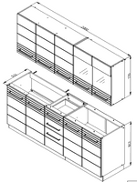 Petra 200cm Kitchen White Gloss and Grey Cupboards 11012311