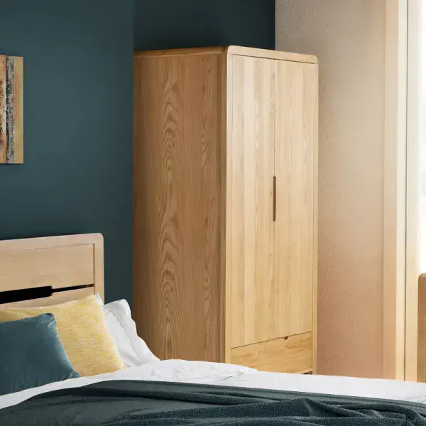 Potsdam Light Brown 2 Door 1 Drawer Wardrobe 24JB352