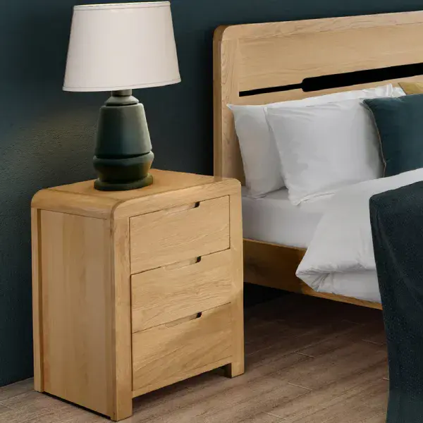 Potsdam Light Brown 3 Drawer Bedside 24JB348