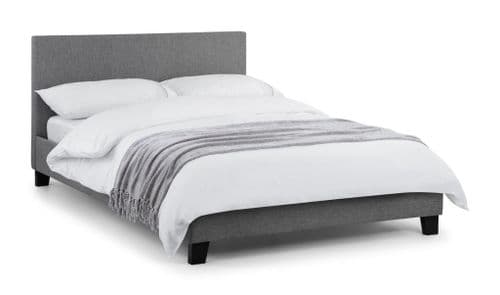 Pozzuoli Modern Crisp Light Grey Fabric King Size Bed JB454