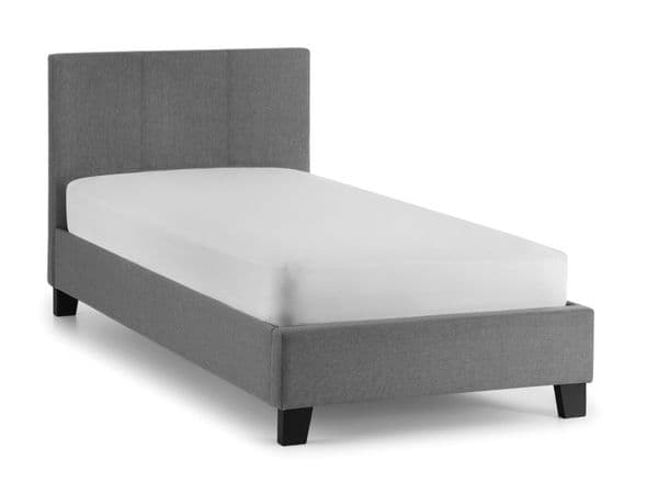 Pozzuoli Modern Crisp Light Grey Fabric Single Bed JB455